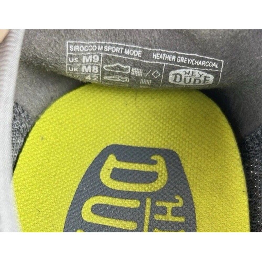 Hey Dude Sirocco Sport Mens Shoes Grey Charcoal  Size 9 Slip On Lightweight - Picture 10 of 10